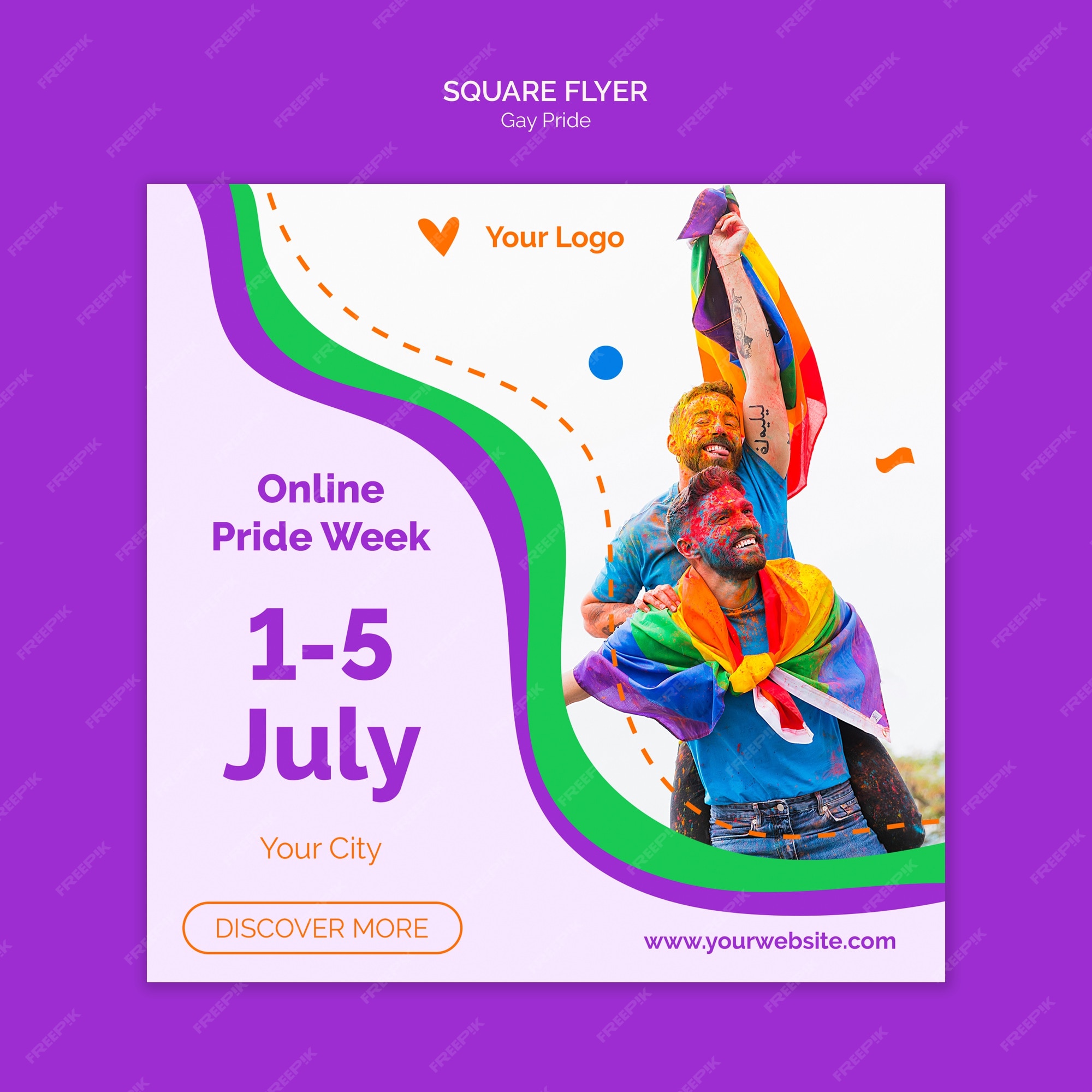 Free Psd Gay Pride Square Flyer Template