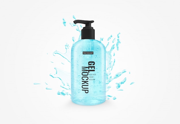 Download Gel bottle splash mockup | Premium PSD File