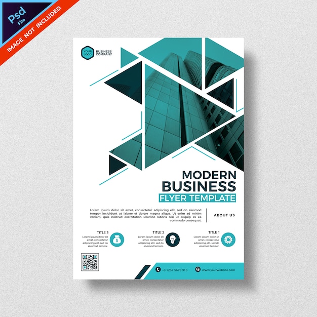 Geometry triangular style abstract modern business flyer template Premium Psd