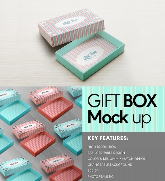 Gift box mock up PSD file | Free Download