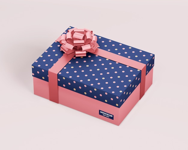 Gift box mockup with ribbon PSD file | Premium Download