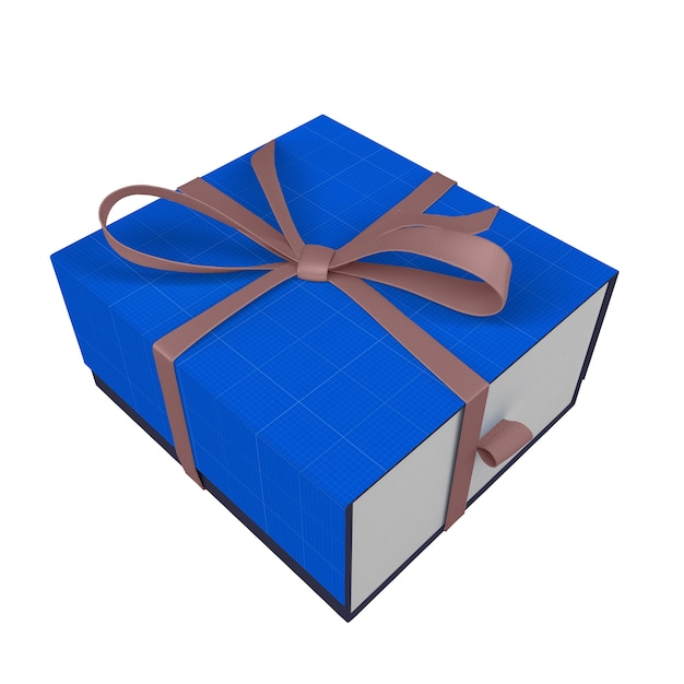 Premium PSD Gift box mockup with ribbon