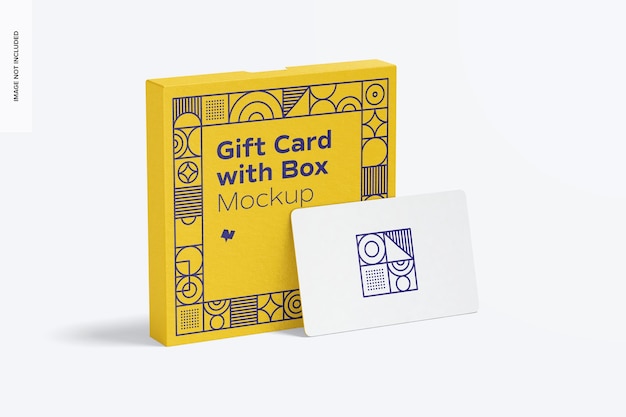 Download Premium Psd Gift Card With Box Mockup Front View