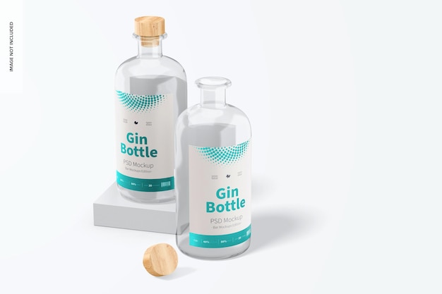 Download Free Psd Gin Bottles Mockup Perspective