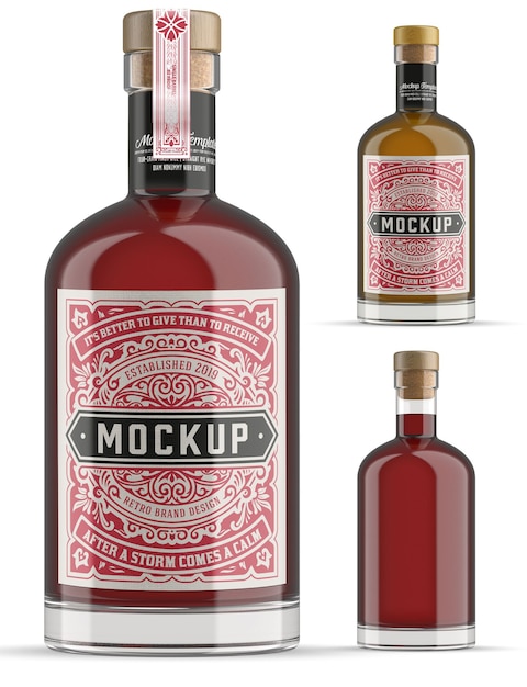 Download Premium Psd Gin Glass Bottle Mockup Isolated