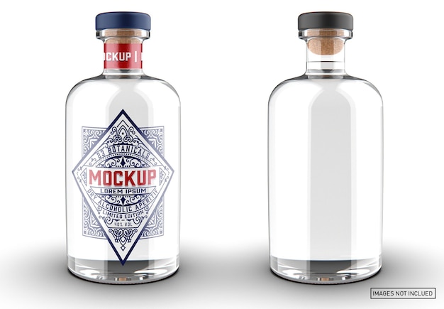 Download Premium PSD | Gin glass bottle mockup