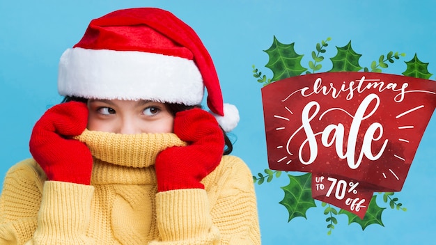 Download Girl dressed with winter clothing mock-up PSD file | Free Download