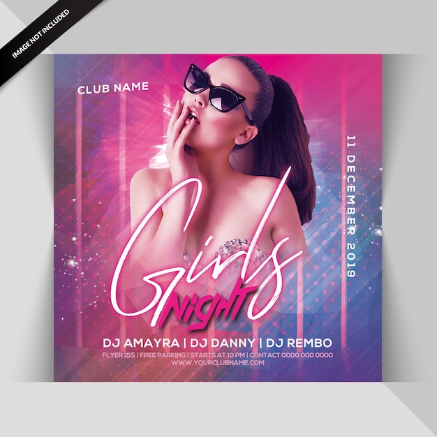 Premium PSD | Girls night party flyer template