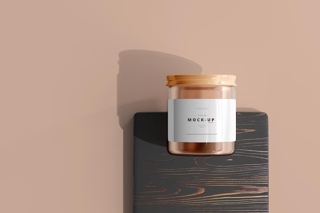 Download Free Psd Glass Cosmetic Jar Mockup