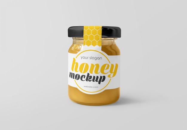 Download Premium Psd Glass Jar With Honey Mockup