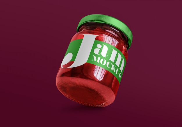 Download Glass jar with jam mockup | Premium PSD File