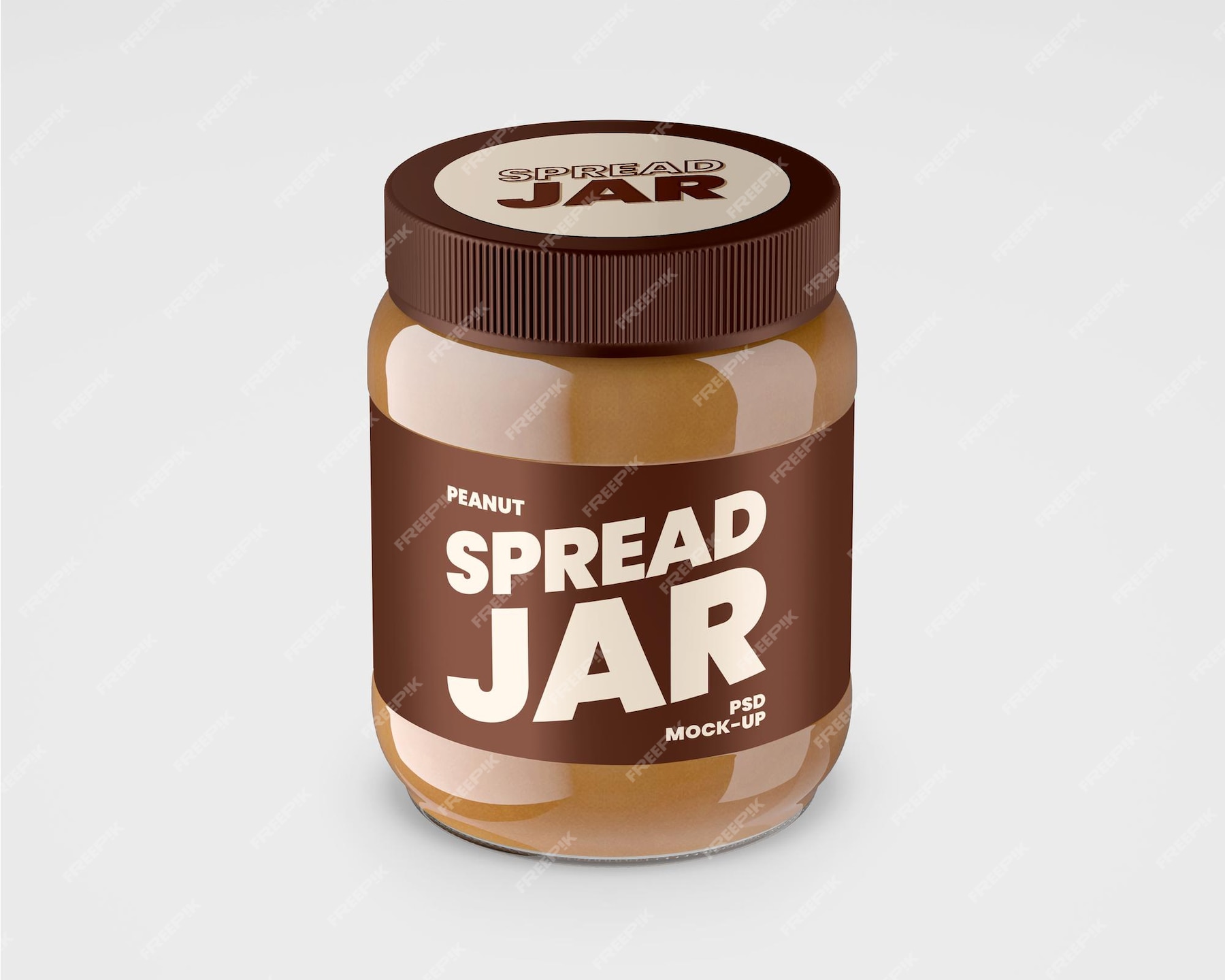 Premium PSD | Glass jar with peanut butter mockup