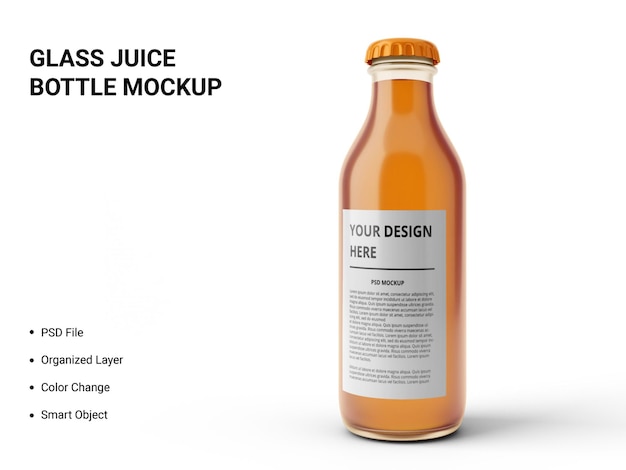 Download Premium PSD | Glass juice bottle mockup