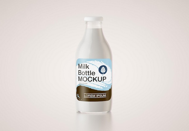 Download Premium Psd Glass Milk Bottle Mockup