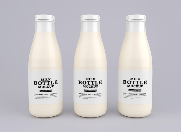 Download Premium Psd Glass Milk Bottle Mockup