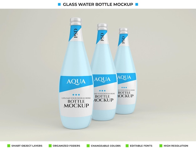 Download Premium Psd Glass Mineral Water Bottle Mockup Design