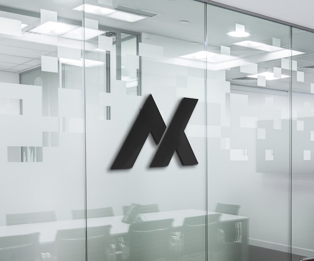 3d glass window logo mockup free download - plmtry