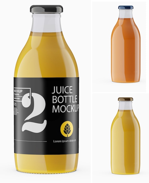 Download Premium Psd Glass Orange Juice Bottle Mockup Isolated