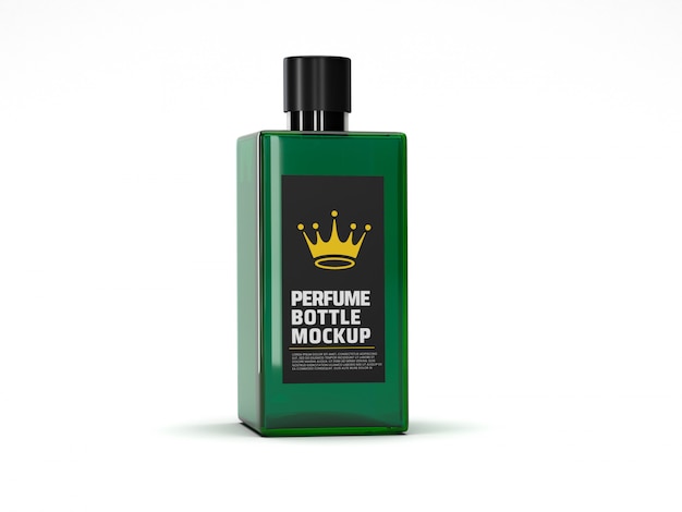Download Premium PSD | Glass square perfume bottle mockup