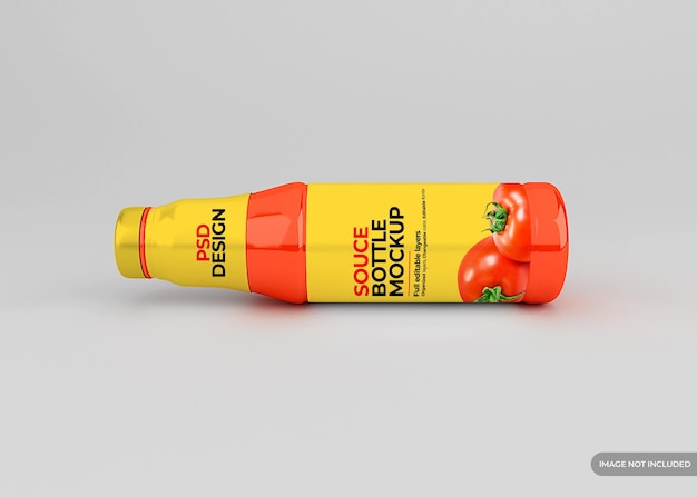 Download Premium PSD | Glass tomato sauce bottle label mockup