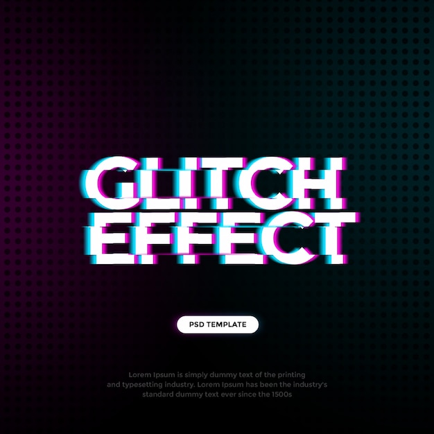 Download Premium Psd Glitch Text Effect Template PSD Mockup Templates
