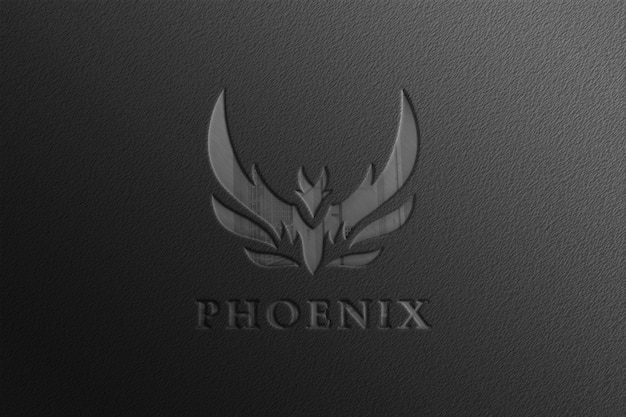 Premium Psd Glossy Black Company Logo Mockup With Reflection