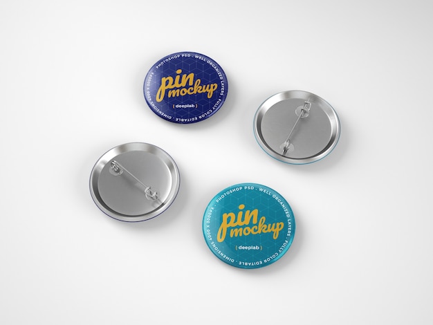 Glossy button pins mockup | Premium PSD File