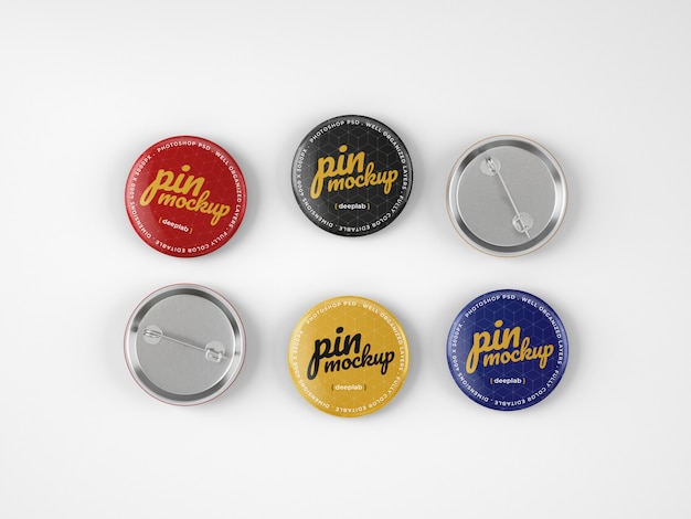 Download Glossy button pins mockup | Premium PSD File