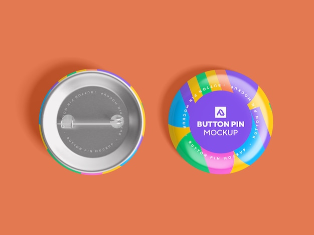 Download Glossy circle button pin mockup psd | Premium PSD File