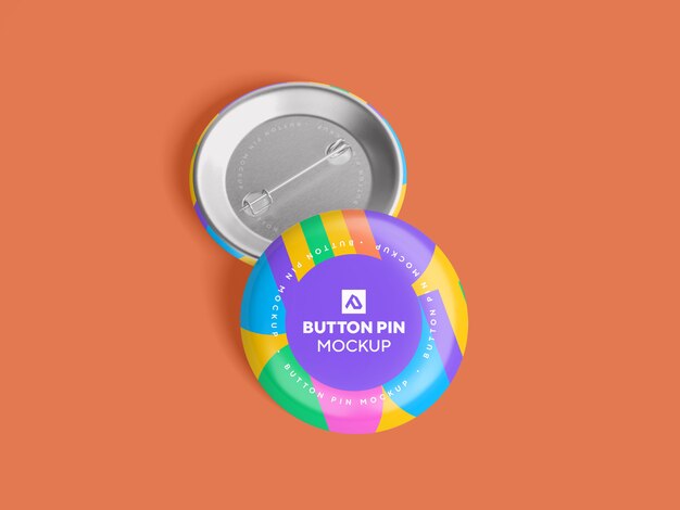 Download Glossy circle button pin mockup psd | Premium PSD File