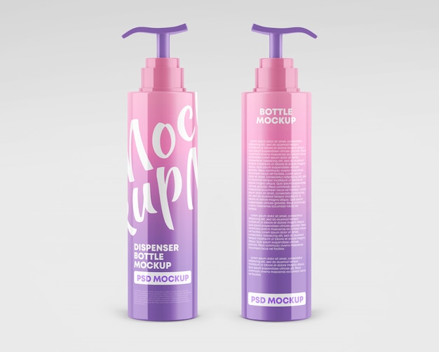 Download Glossy cosmetic bottles mockup | Premium PSD File