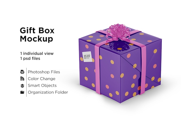 Download Premium PSD | Glossy gift box mockup