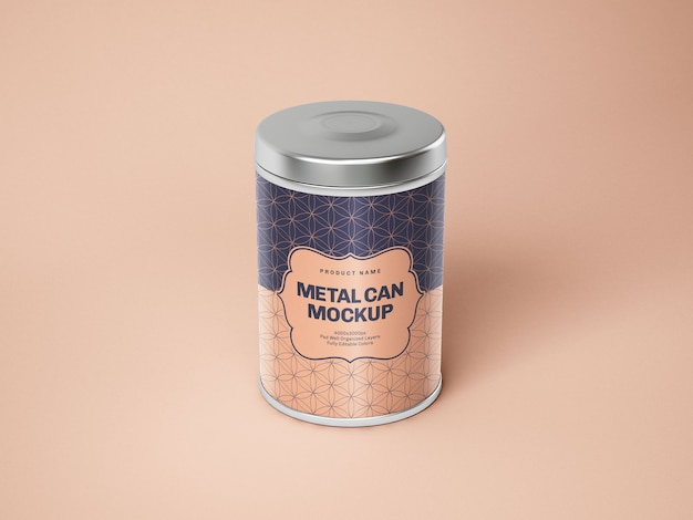 Download Premium Psd Glossy Metal Tin Can Box Mockup