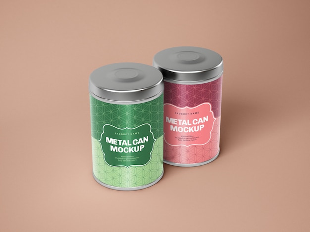 Download Glossy metal tin can box mockup | Premium PSD File