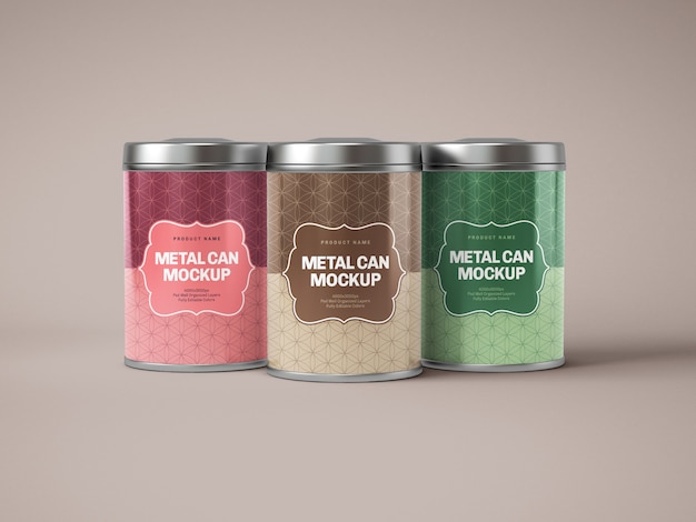 Download Glossy metal tin can box mockup | Premium PSD File