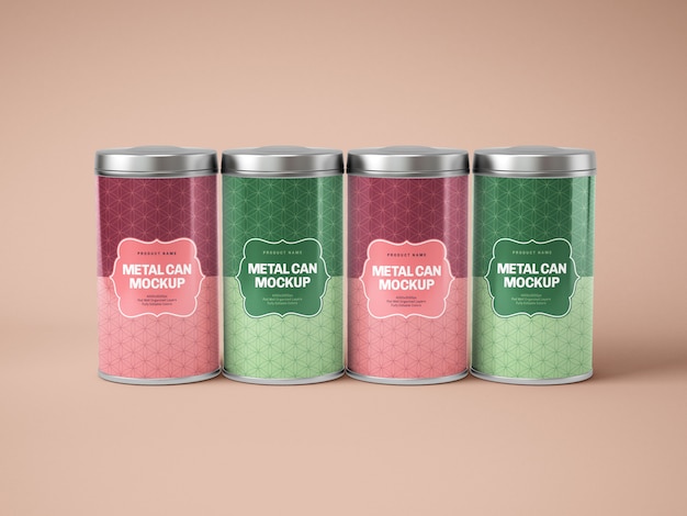 Download Glossy metal tin can box mockup | Premium PSD File