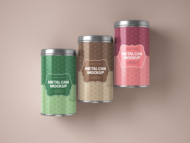 Download Glossy metal tin can box mockup | Premium PSD File