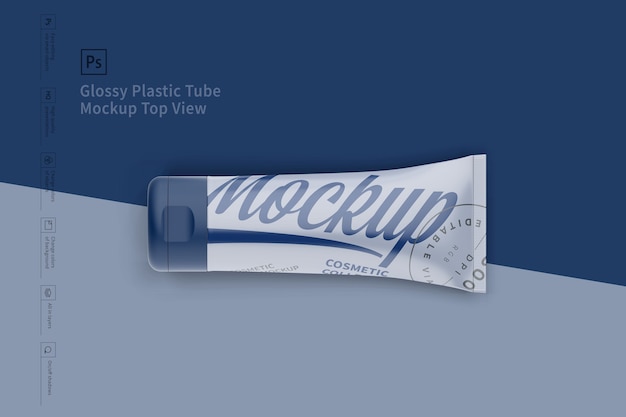 Download Premium Psd Glossy Plastic Tube Mockup Top View