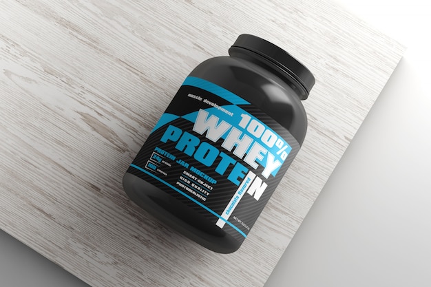 Glossy protein container mockup | Premium PSD File