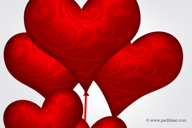 Download Glossy red heart balloons psd PSD file | Free Download