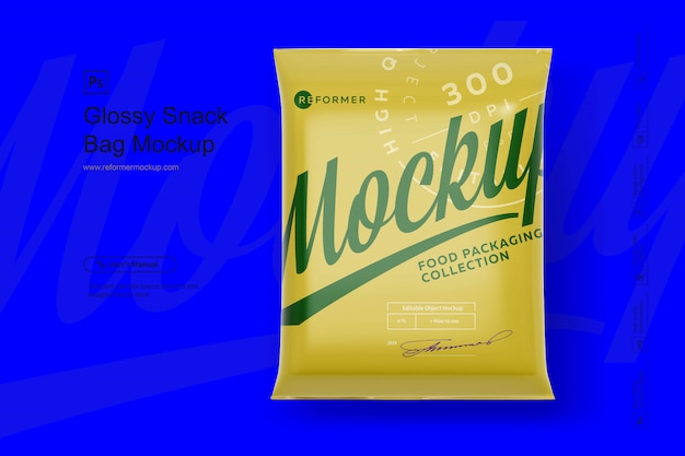 Download Glossy snack bag mockup | Premium PSD File