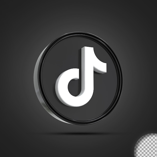 Premium Psd Glossy Tiktok Social Media Logo Icon D Rendering