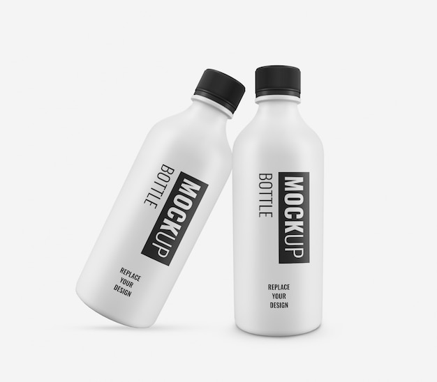 Download Premium Psd Glossy White Bottle Mockup