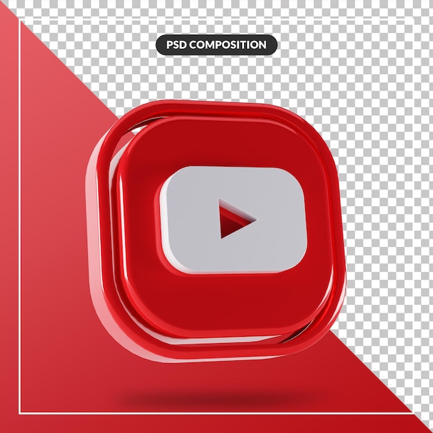 光沢のあるyoutubeロゴ分離3dデザイン プレミアムpsdファイル 光沢のあるyoutubeロゴ分離3dデザイン プレミアムpsdファイル