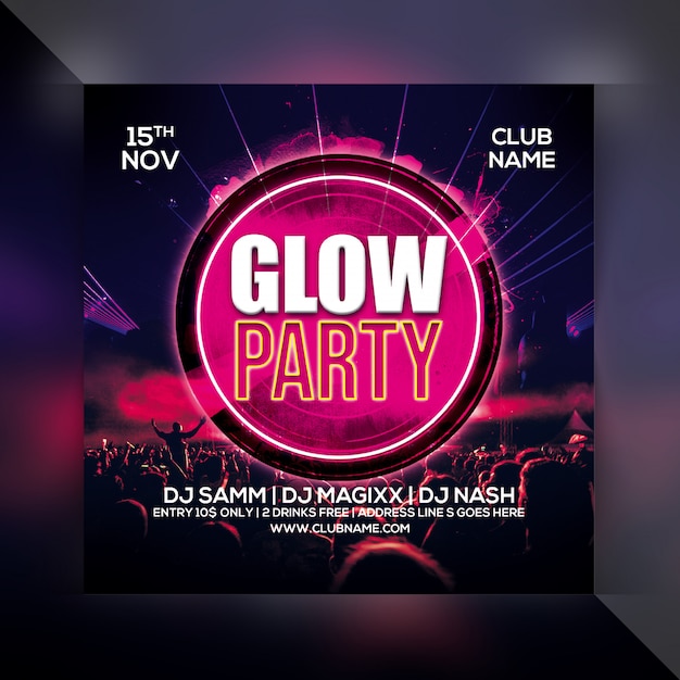 Glow Party Flyer 