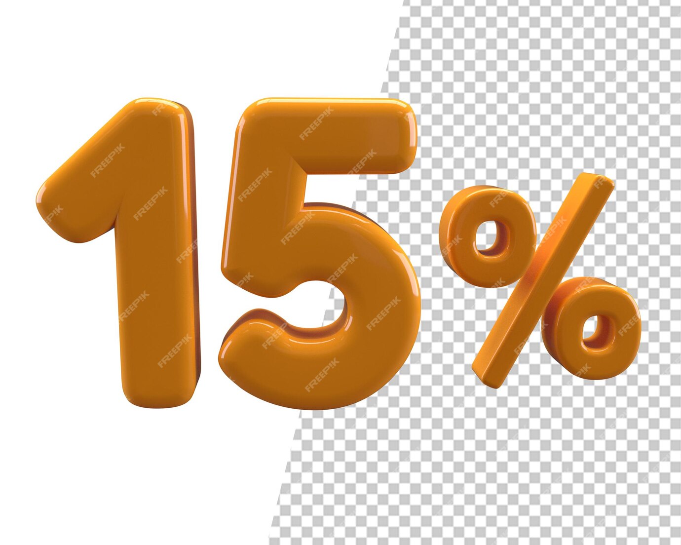 Premium PSD | Gold 15 percent off 3d