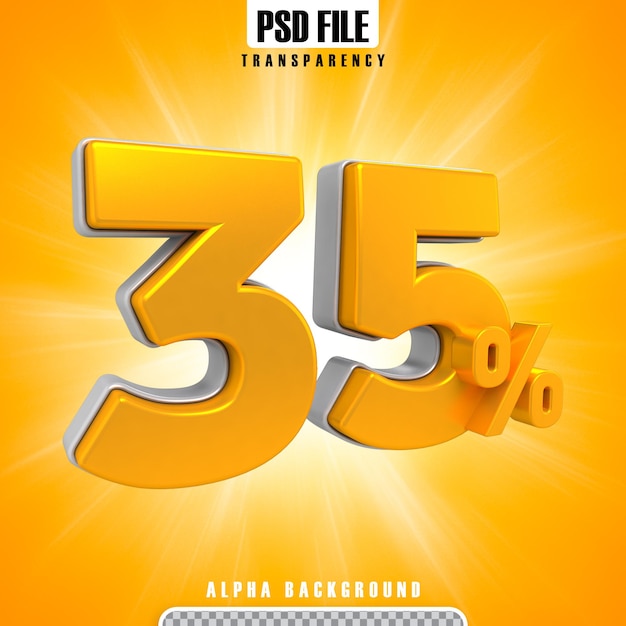 premium-psd-gold-3d-percentages-35-percent