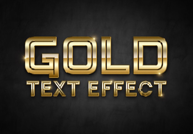 Download Gold 3d text effect mockup | Premium PSD File