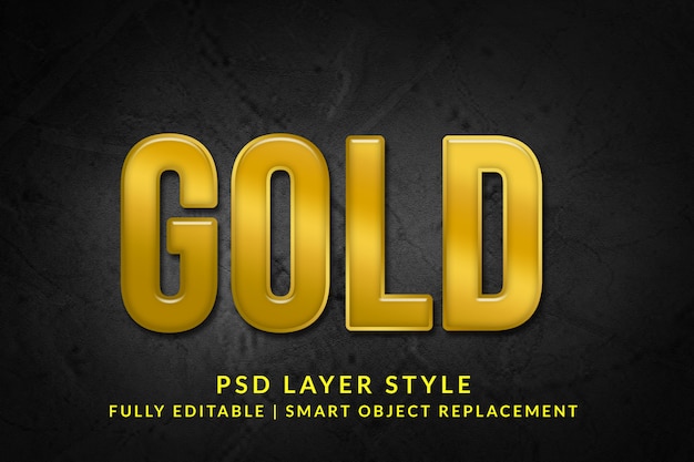 Gold 3d text effect Premium Psd