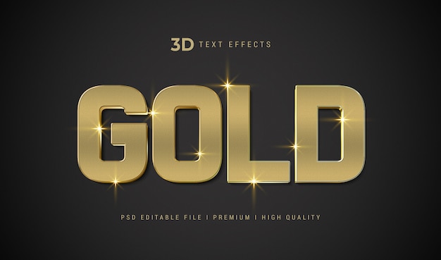 Download Premium PSD | Gold 3d text style effect mockup